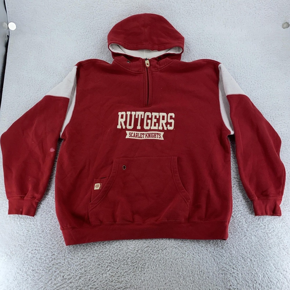 Rutgers‎ Scarlet Knights Hoodie Mens XL Red Pullover 1/4 Zip ESPN U Sweatshirt